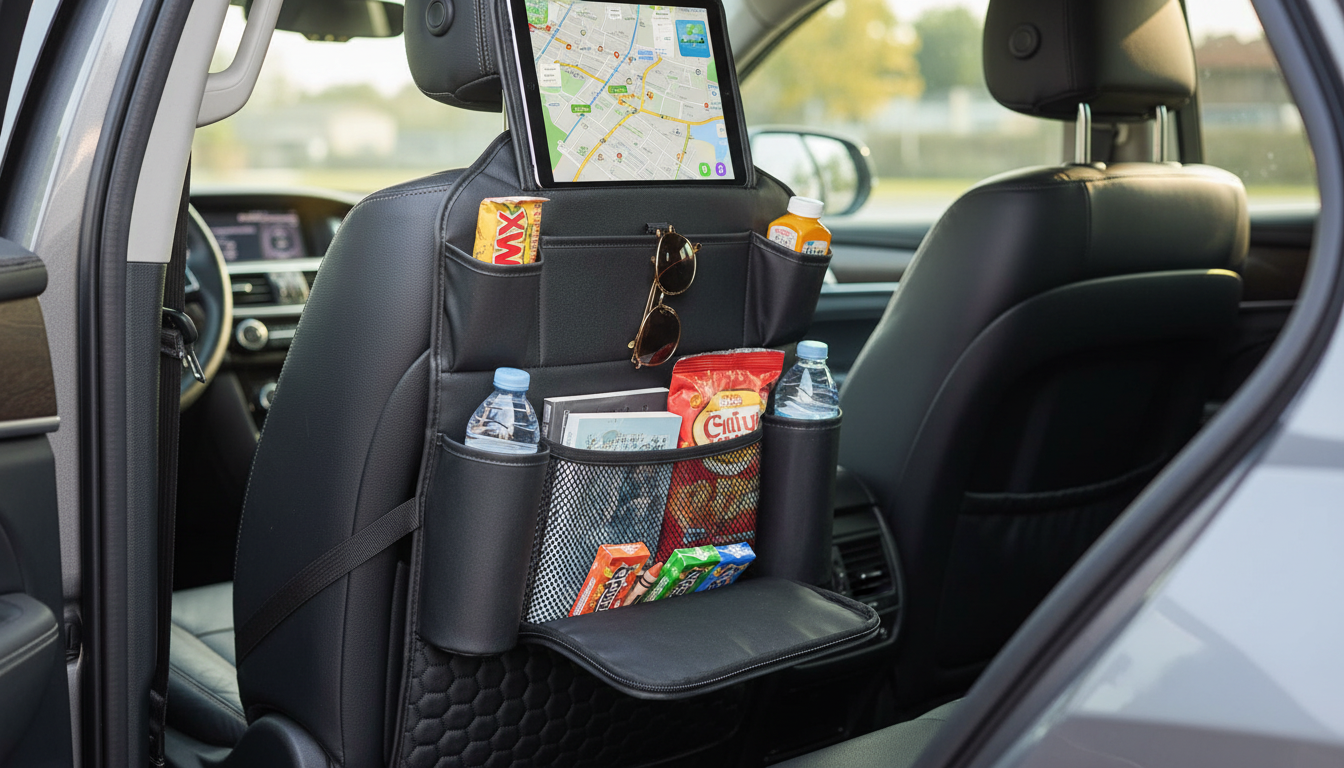 Hexy Back-of-Seat Organizer: 7 Pockets + Tablet Slot