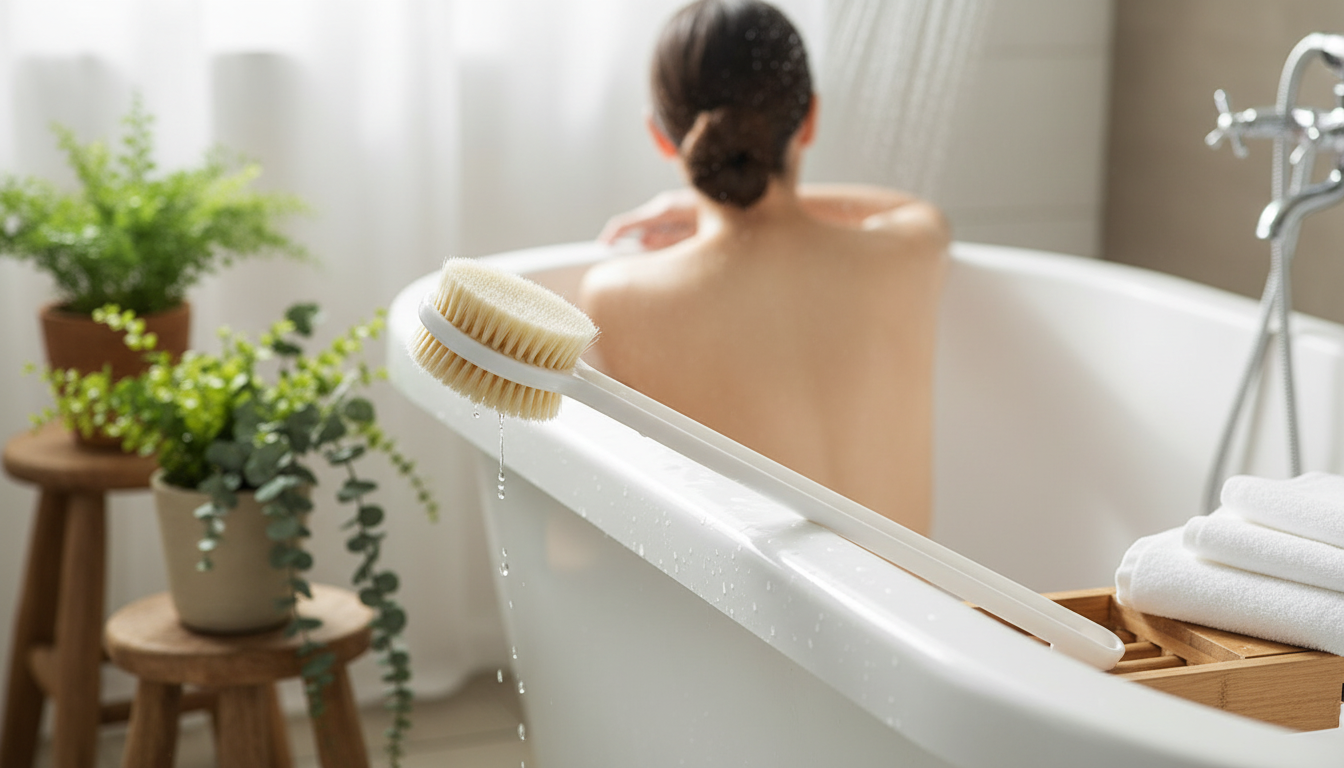 Long-Handled Bath Brush: Easy Back Cleansing & Exfoliation