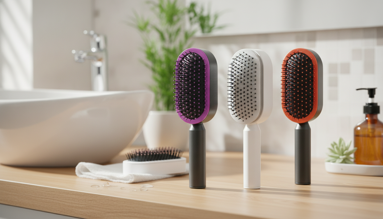 Self-Cleaning Detangling Scalp Massage Hair Brush Guide